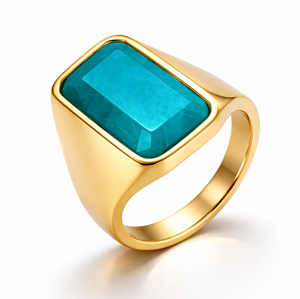 Bague Plaquée Or Avec 13 Pierres Brillantes - Taille 56 - Occasion