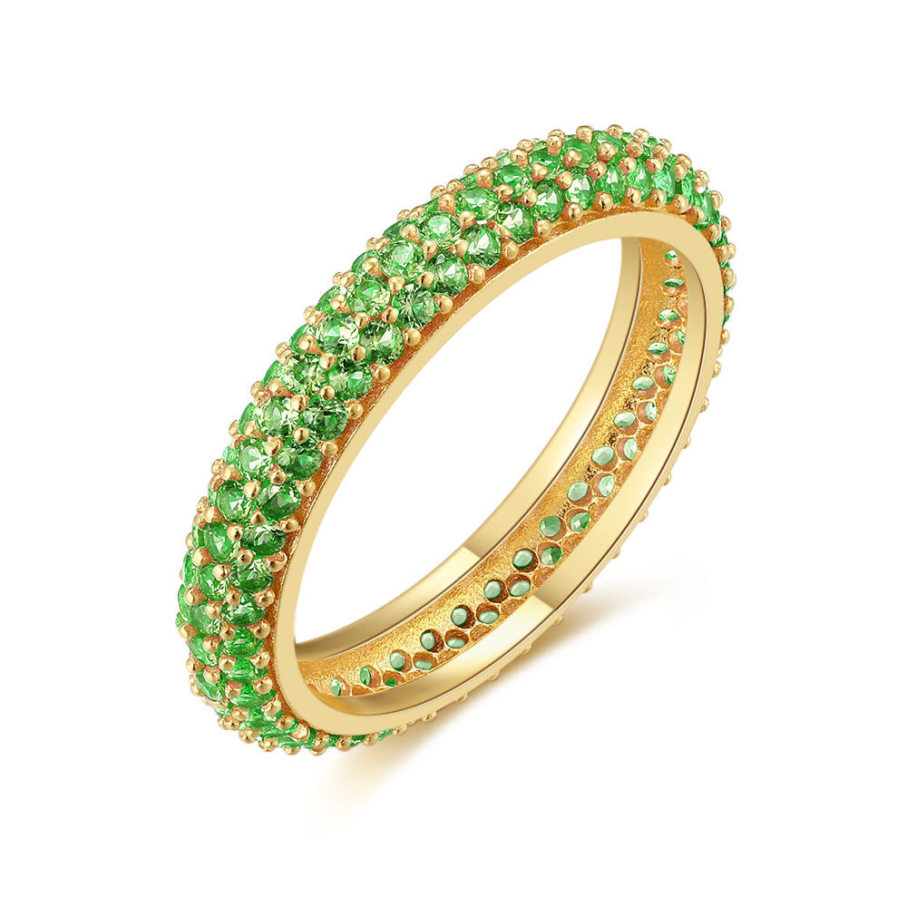 Bague Réglable Ovale Verte - Dorée Sans Nickel - Taille 19 (T.60) - Avec étiquettes