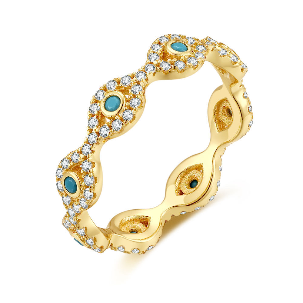 9ct witgouden eeuwigheidsring met diamanten pave-set