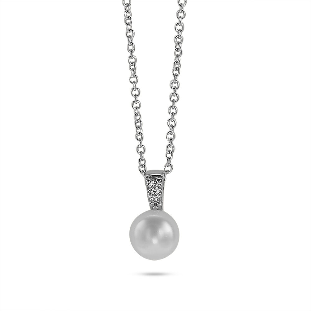 Aleasha 925 sterling zilveren parelketting dames witte parels choker grijs korte ketting 4 mm 6 mm 8 mm bruiloft sieraden 38 5 cm, 4 mm, Gesimuleerde parels, Zoetwaterparels