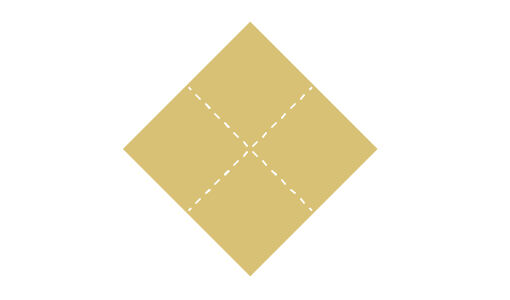 Vouwtechniek paasei met strik stap 1