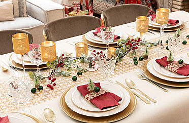 Une table de fêtes : Merry Christmas