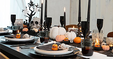 cranes têtes de mort décoration de table Halloween fête
