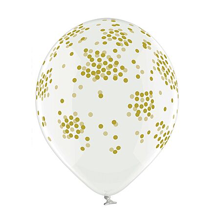 Ballon Transparent Avec Confetti Doré Ø 31cm 6 Pièces - Articles festifs 