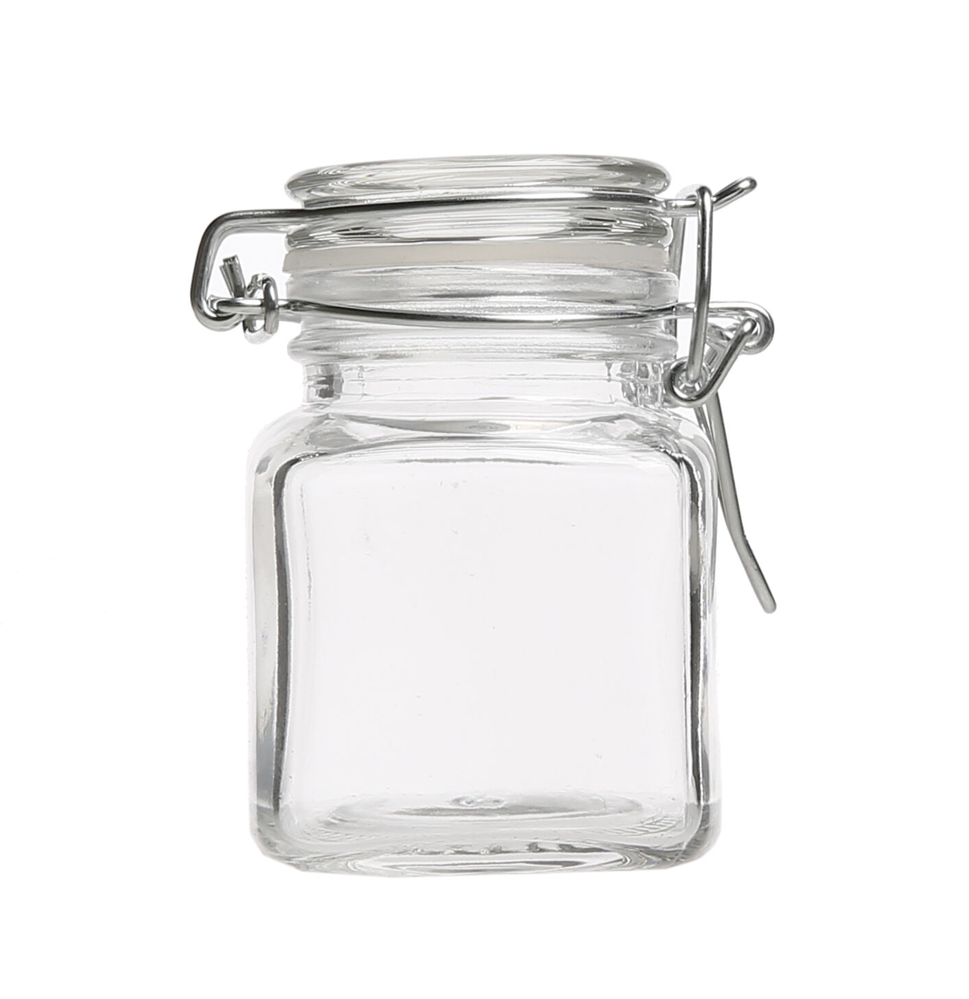 Potje Glas Met IJzersluiting Vierkant 5x5x7,5cm 80ml