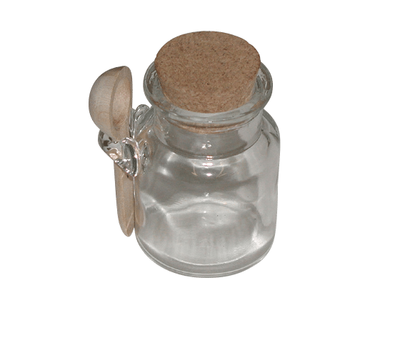 Mosterdpotje + Lepel H 8cm Ø 5,5cm 70ml