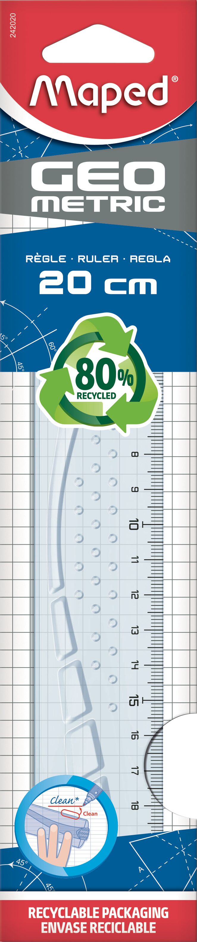 Geodriehoek 14 cm flexibel Kopen - Art en Hobby