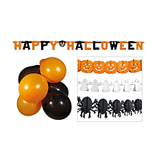 Halloweenkit 3 Slingers + 1 Letterslinger + 10 Ballonnen