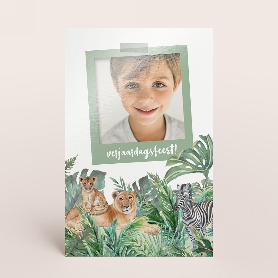 24 Cartes Invitation Anniversaire Enfant - 6 Modèles Animaux Jungle, Personnalisables 15x10.8 Cm