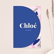 Colorblocking geboortekaartje met originele vorm