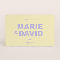 Colorblocking trouwkaart met afgeronde hoeken