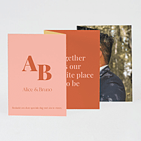 Vijfluik bedankkaartje color blocking met foto's