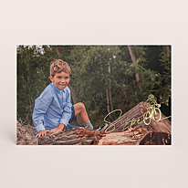 Bedankkaartje met goudfolie en fietser