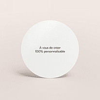 Carte ronde 100 % personnalisable effet brillant