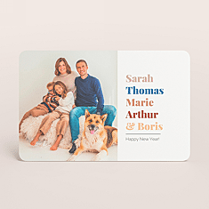 Kerstkaart met foto en afgeronde hoeken