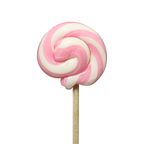 Lolly Artisanaal Wit-Roze Ø 4,5cm