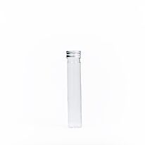 Buisje Transparant Plastic + Draaidop Zilver H 15cm Ø 2,5cm 60ml