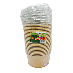 Salad Bowl Kraft + Deksel PET H 7,8cm Ø 15cm 1L 25 Stuks