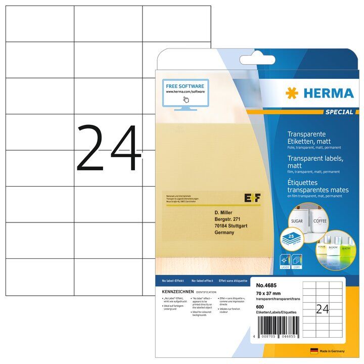 universele etiketten A4 70 x 42,4 mm wit (525 etiketten) FSC® Mix Credit
