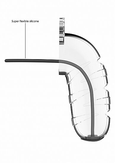 Cage De Chasteté ManCage 17 Avec Plug Urètre Et Cadenas - Polycarbonate Transparent, Réglable