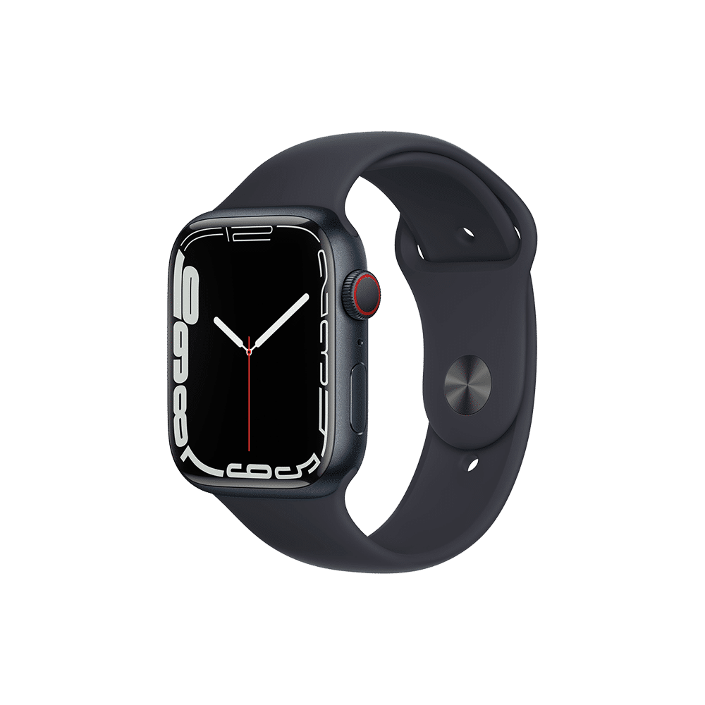 Apple Watch Series 7 (GPS + Cellular) • 45mm kast van inktblauw aluminium •  Inktblauw sportbandje - Apple Watch -