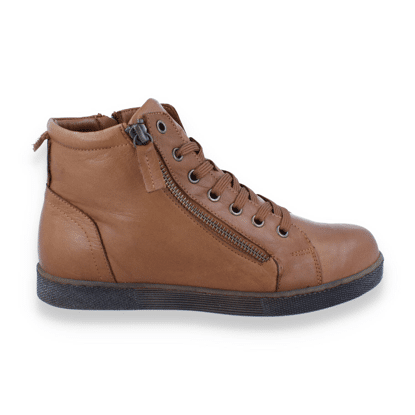 Andrea Conti Dames Sneaker Hoog  Cognac