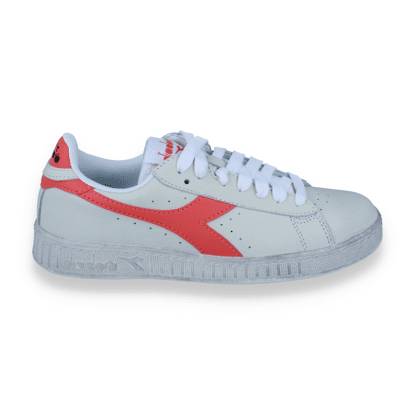 Diadora Dames Sneaker Game L Low Flue Waxed Super White/Hot Coral