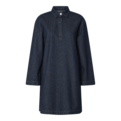 Pieces Pckenya Ls A-Shape Denim Dress Dark Blue