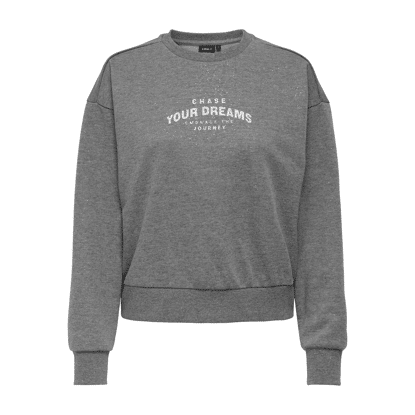 Only Onlnola Ls Glitter Print Sweater Dark Grey Silver Glitter
