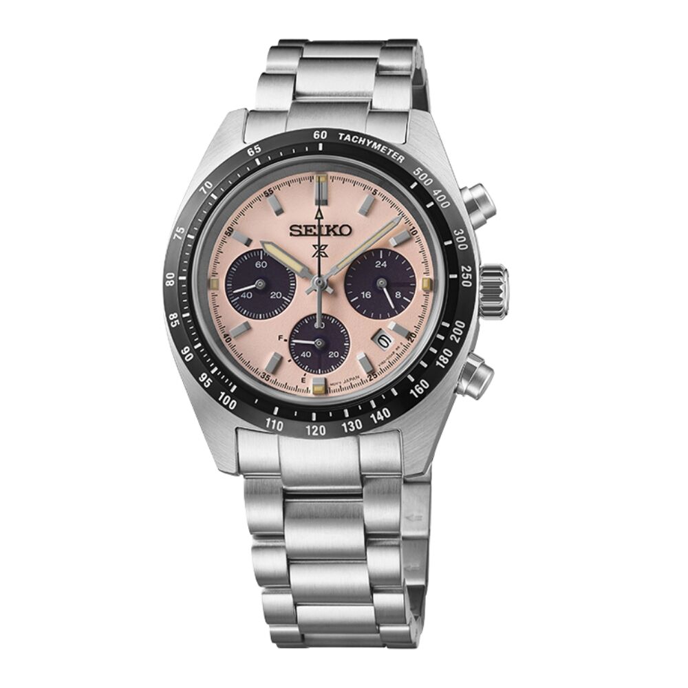 Seiko SUR479P1 - Stijlvol dameshorloge met zilverkleurige band en witte