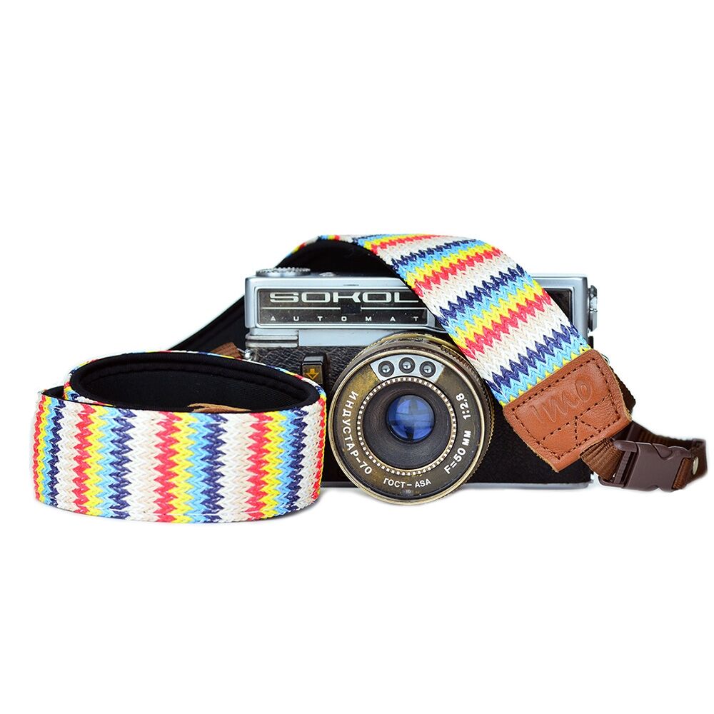 CHMETE Sangle D'appareil Photo Universelle - Style Bohème Vintage, Réglable, Nylon, Attache Rapide