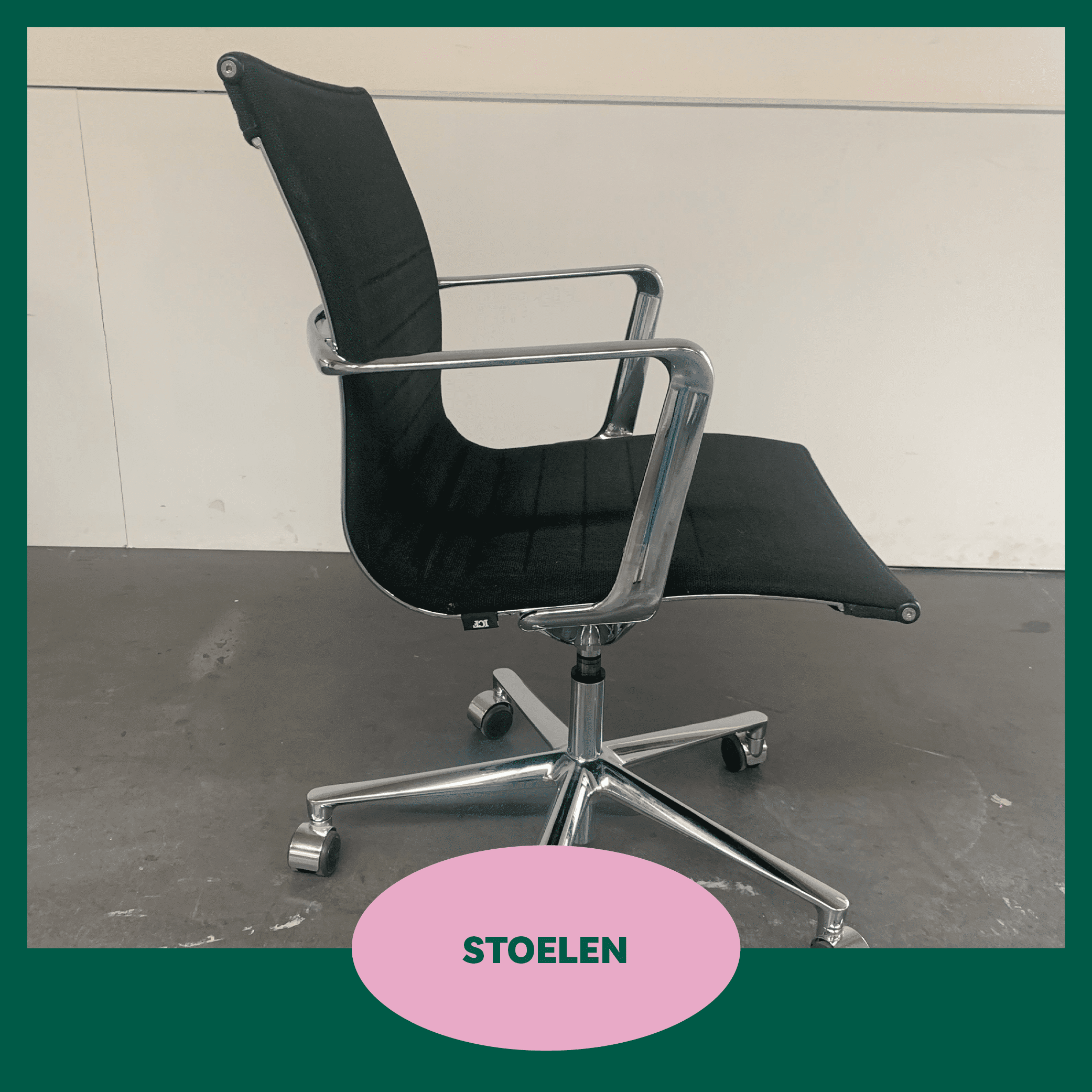 Zwarte tweedehands bureaustoel - circulair aanbod Buroo