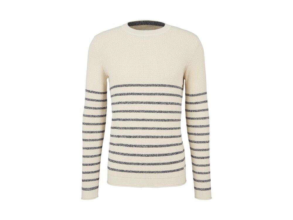CREME NAVY STRUCTURED STR