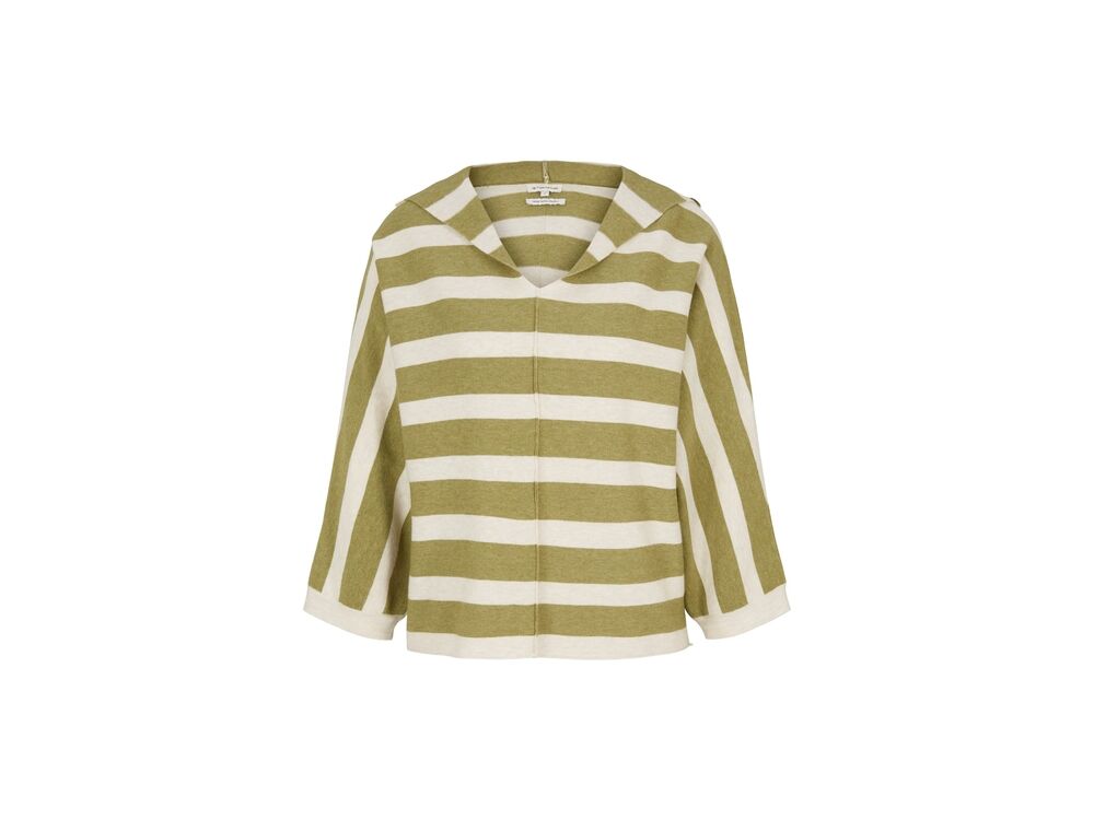 OLIVE BEIGE COLL KNIT STR