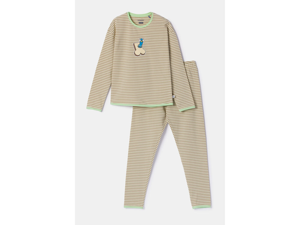 GROEN BEIGE STREEP