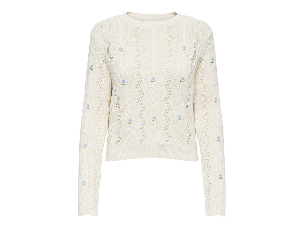 ECRU CASHMERE BLUE FLOWER