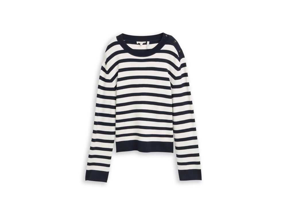 WHITE SKY BLUE KNIT STRIP