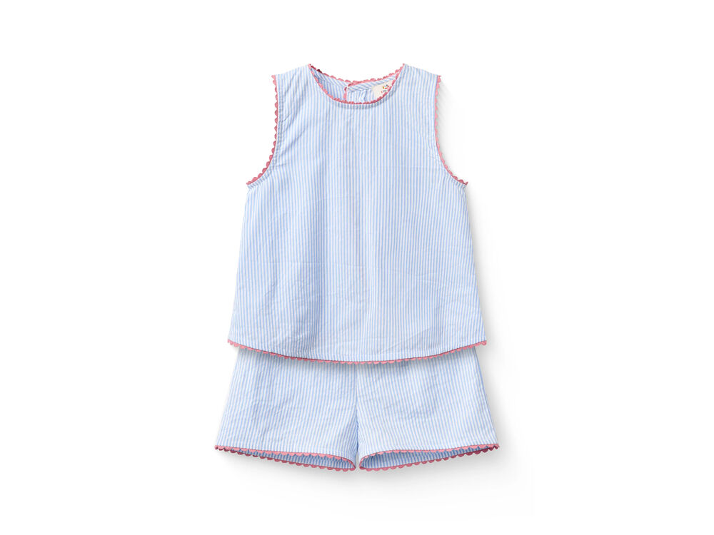 SKY BLUE W CREAM STRIPE