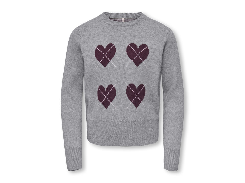 MEDIUM GREY MEL HEARTS/WI