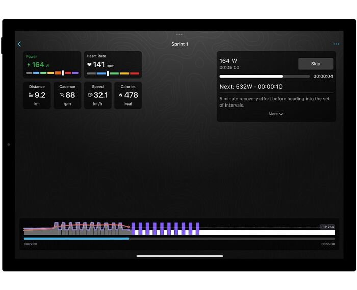 Application Tacx Training connectée au Garmin Tacx Nēra