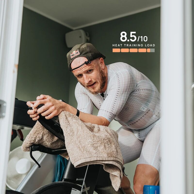 Heat training avec le capteur CORE sur home trainer