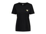BLACK GOLD GLITTER HEART
