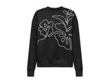 BLACK EMB WHITE FLOWER