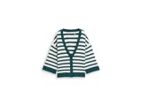 WHITE GREEN KNIT STRIPE