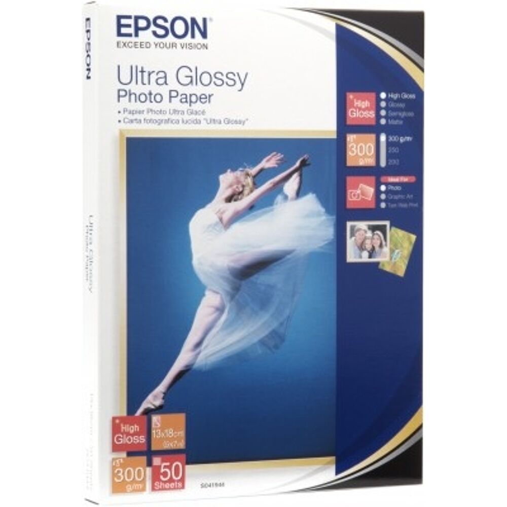 Epson Ultra Glossy Photo Paper 300g 13x18cm 50 Vel S041944 Foto Grobet 3105