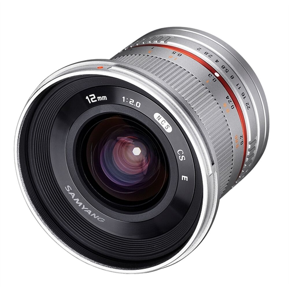 Samyang 12mm F2.0 NCS CS Sony E-mount zilver | Foto Grobet