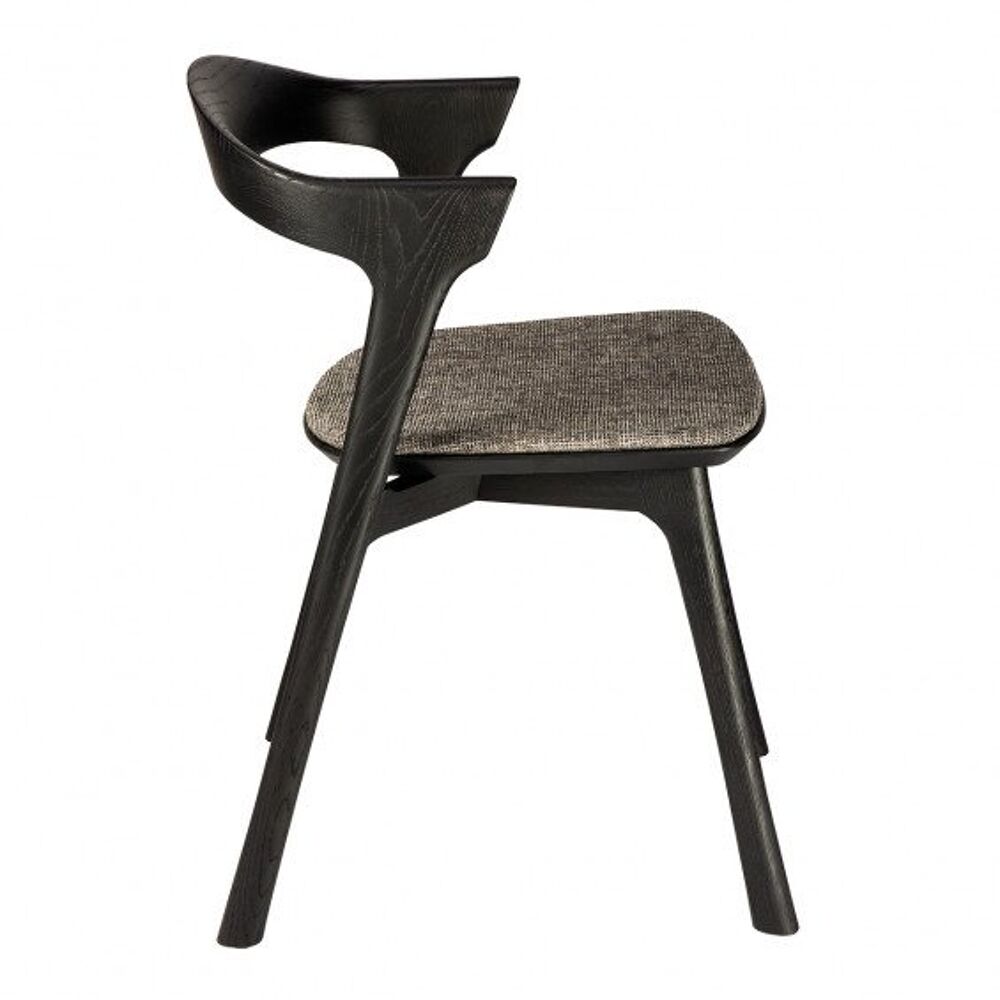 oak bok dining chair  without armrest  upholsteredblack  76x54x50