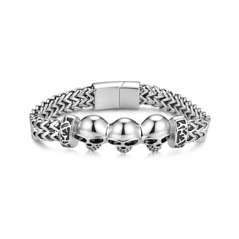 Bracelet in stainless steel with skulls | Twice As Nice Bracelet in stainless steel with skulls | Twice As Nice