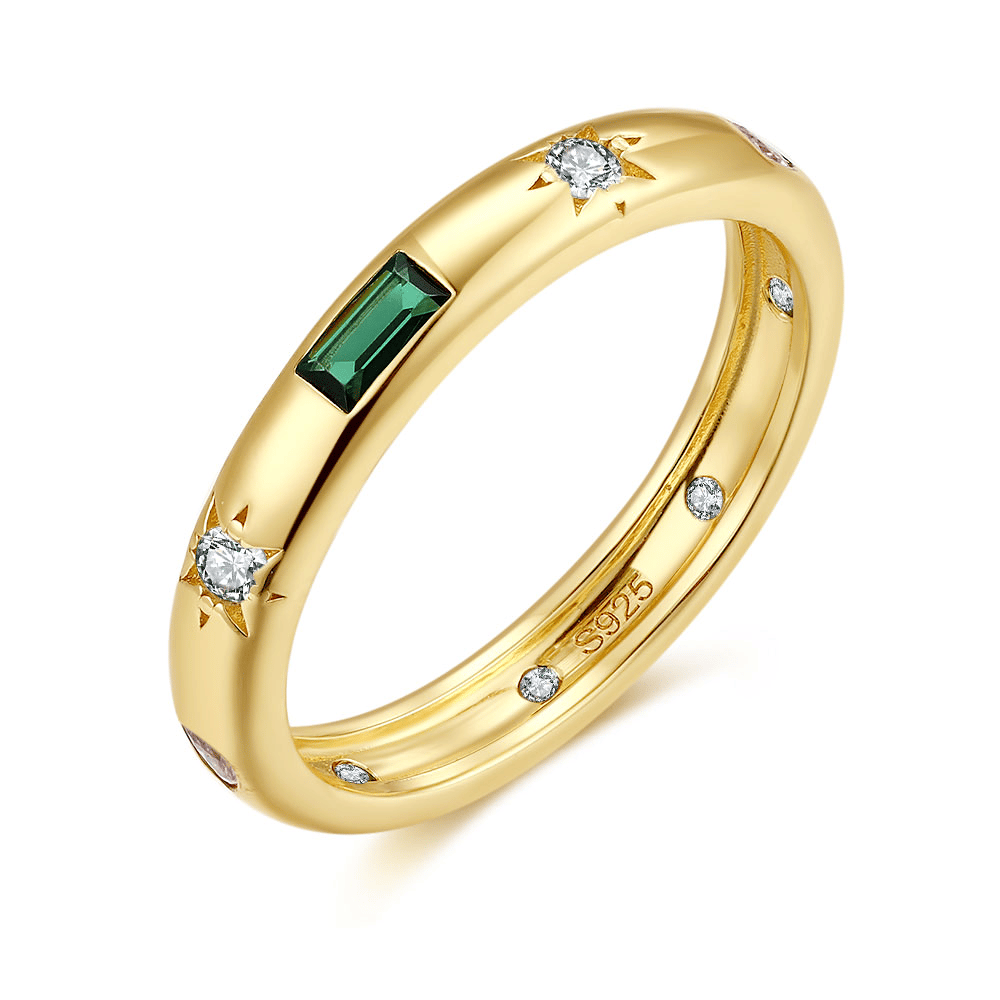 Grn Silver Rings Silver ring with green and clear stones | Twice As Nice