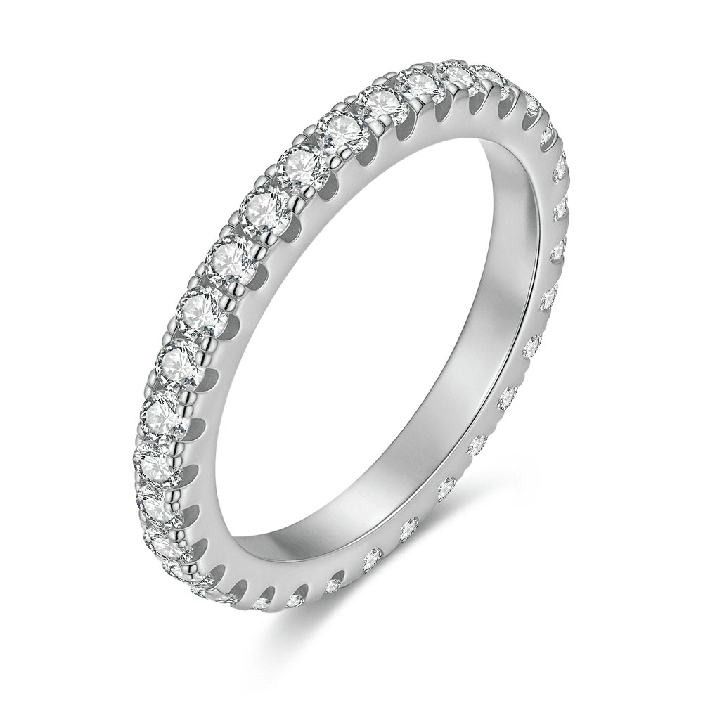 Bague en argent avec pierres claires